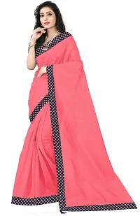 Women Stylish Art Silk Solid Saree with Blouse piece-thumb1