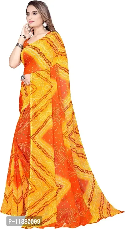 Stylish Fancy Georgette Saree With Blouse Piece For Women Pack Of 1-thumb2