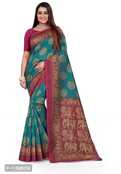 Stylish Fancy Art Silk Saree With Blouse Piece For Women Pack Of 1