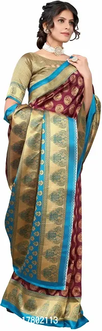 Women Stylish Chiffon Printed Saree with Blouse piece-thumb2