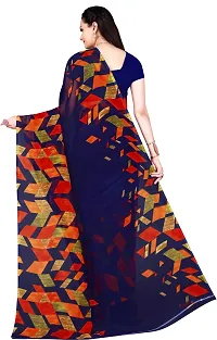 Women Stylish Georgette Printed Saree with Blouse piece-thumb1