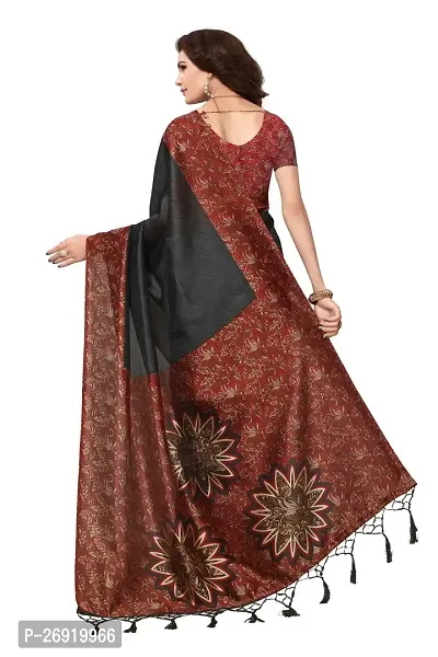 Elegant Art Silk Printed Women Saree with Blouse piece-thumb3