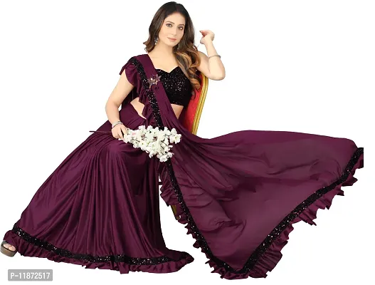 Stylish Fancy Lycra Saree With Blouse Piece For Women Pack Of 1-thumb5