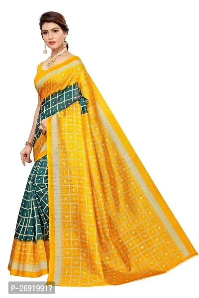 Elegant Art Silk Checked Women Saree with Blouse piece-thumb2