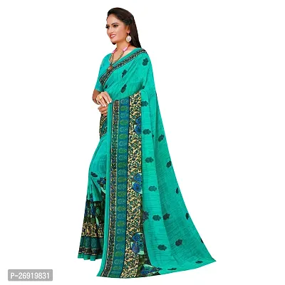 Elegant Georgette Printed Women Saree with Blouse piece-thumb2