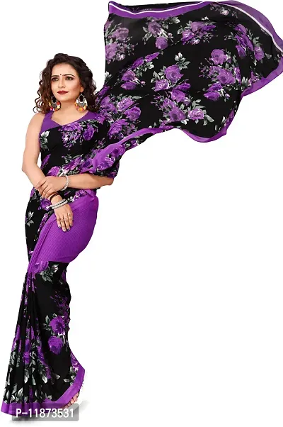 Stylish Fancy Georgette Saree With Blouse Piece For Women Pack Of 1-thumb5