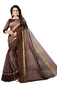 Women Stylish Cotton Silk Self Pattern Saree with Blouse piece-thumb2