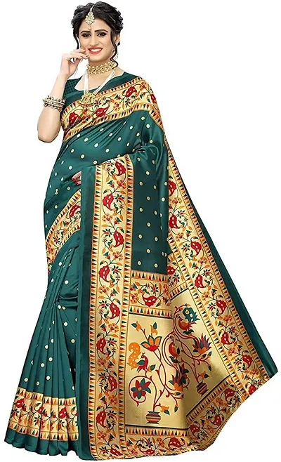 Art Silk Floral Print Daily Wear Sarees with Blouse piece