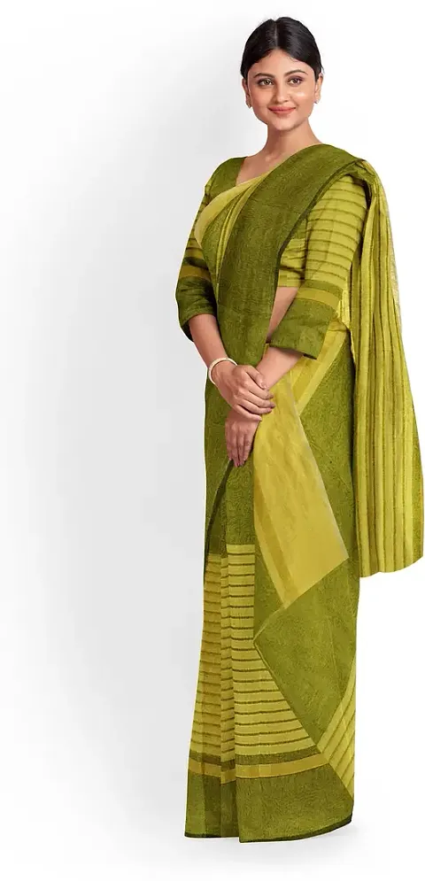 Trending Cotton Silk Saree with Blouse piece 