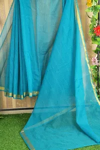 Stylish Blue Art Silk Saree With Blouse Piece For Women-thumb1