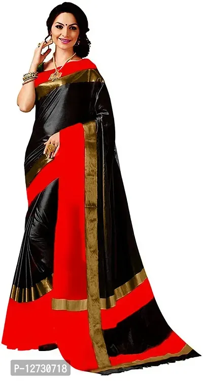 Stylish Fancy Silk Blend Saree With Blouse Piece For Women Pack Of 1