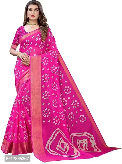 Women Stylish Cotton Silk Printed Saree with Blouse piece-thumb0