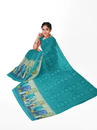 Women Stylish Georgette Printed Saree with Blouse piece-thumb2