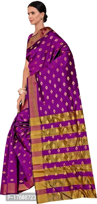 Women Stylish Art Silk Woven Design Saree with Blouse piece-thumb2