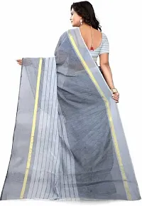 Women Stylish Cotton Silk Striped Saree with Blouse piece-thumb1