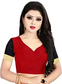 Stylish Fancy Silk Blend Saree With Blouse Piece For Women Pack Of 1-thumb1