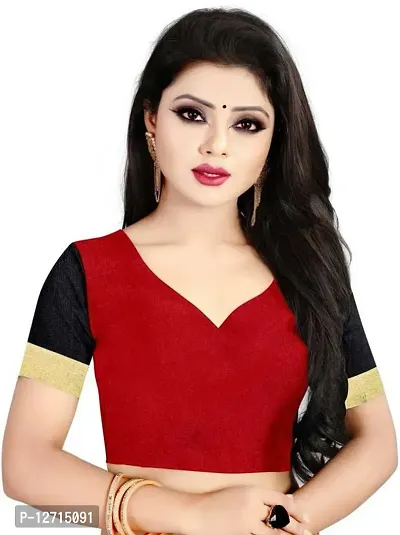 Stylish Fancy Silk Blend Saree With Blouse Piece For Women Pack Of 1-thumb2