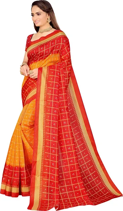 Elegant Art Silk Saree with Blouse piece 