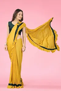 Stylish Fancy Lycra Blend Saree With Blouse Piece For Women Pack Of 1-thumb4