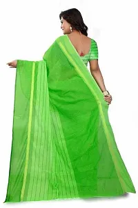 Women Stylish Cotton Silk Striped Saree with Blouse piece-thumb2