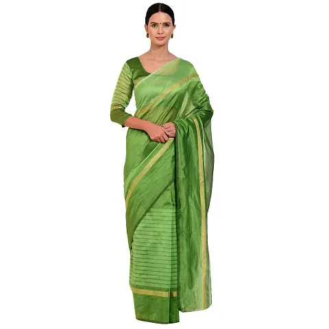 SAADHVI Womens Cotton Silk Striped Work Saree (FL-IF-RustomCoffee-GO$)