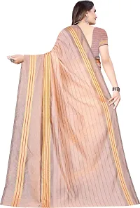 Women Stylish Cotton Silk Striped Saree with Blouse piece-thumb2