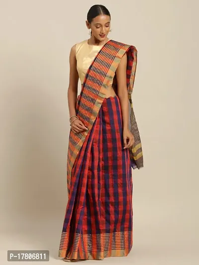 Women Stylish Art Silk Striped Saree with Blouse piece-thumb0