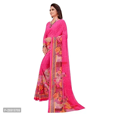 Elegant Georgette Printed Women Saree with Blouse piece-thumb4