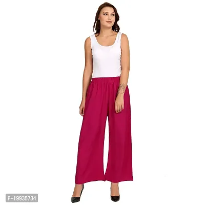 Stunning Maroon Crepe Solid Palazzo For Women-thumb0