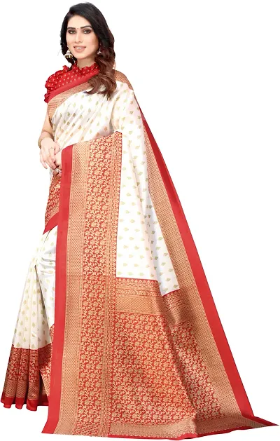 Spacekart Women's Silk Saree with Unstitched Blouse Piece