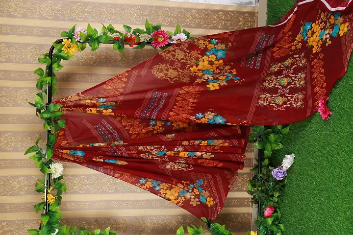 Daily Wear Georgette Printed Sarees With Blouse Piece