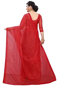 Stylish Red Cotton Silk Solid Saree with Blouse piece For Women-thumb3