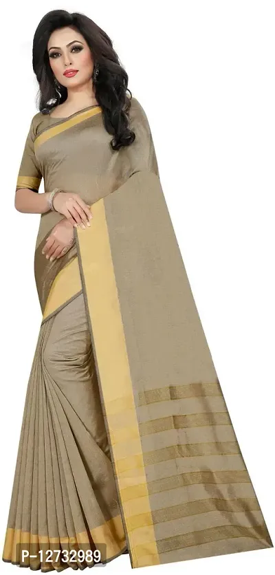 Stylish Fancy Cotton Silk Saree With Blouse Piece For Women Pack Of 1-thumb2