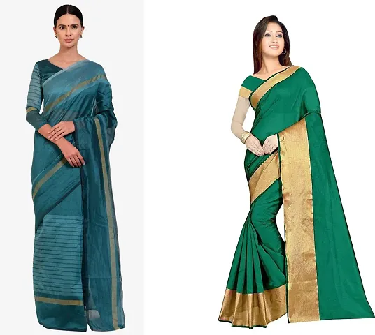 Elegant Cotton Silk Saree with Blouse piece 