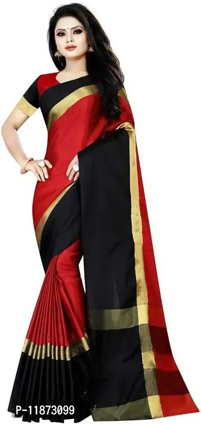 Stylish Fancy Silk Blend Saree With Blouse Piece For Women Pack Of 1-thumb0