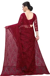 Stylish Fancy Net Saree With Blouse Piece For Women Pack Of 1-thumb1