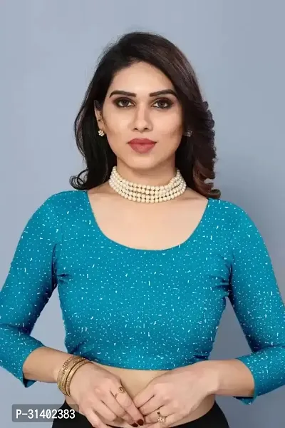 Stylish Blue Net Saree with Blouse piece For Women-thumb3