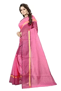 Elegant Cotton Silk Self Pattern Women Saree with Blouse piece-thumb1