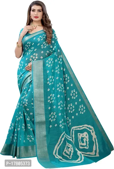 Women Stylish Cotton Silk Printed Saree with Blouse piece