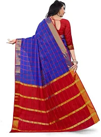 Women Stylish Cotton Silk Woven Design Saree with Blouse piece-thumb1