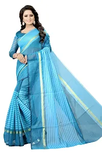 Women Stylish Cotton Silk Self Pattern Saree with Blouse piece-thumb2