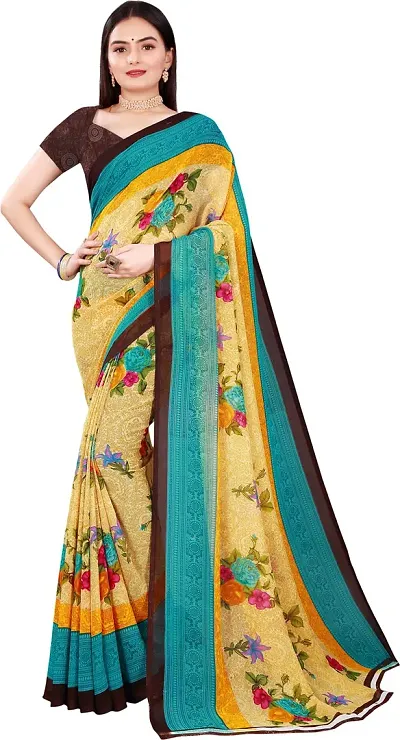 Beautiful Georgette Printed Sarees With Blouse