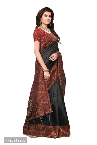 Elegant Art Silk Printed Women Saree with Blouse piece-thumb2