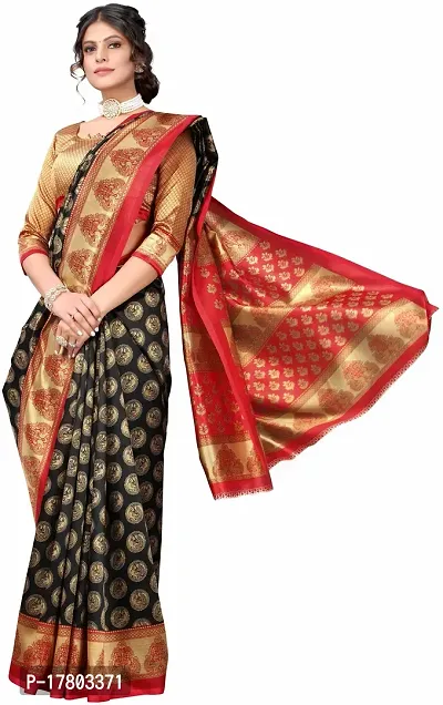 Women Stylish Net Printed Saree with Blouse piece-thumb2