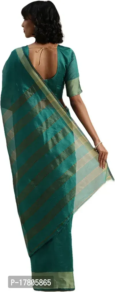 Women Stylish Art Silk Solid Saree with Blouse piece-thumb2