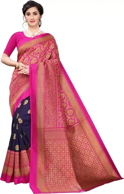 Beautiful Silk Blend Saree with Blouse piece