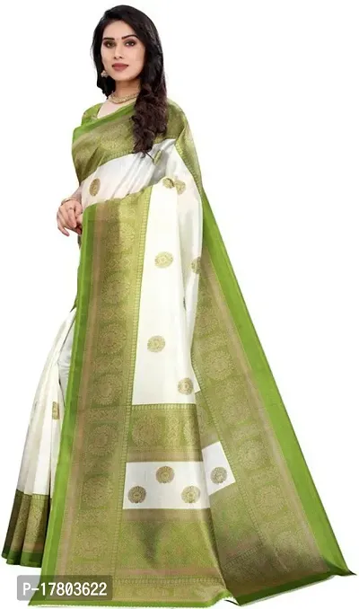 Women Stylish Art Silk Printed Saree with Blouse piece-thumb2