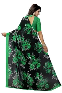 Elegant Georgette Printed Women Saree with Blouse piece-thumb3