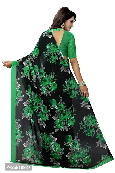 Elegant Georgette Printed Women Saree with Blouse piece-thumb4