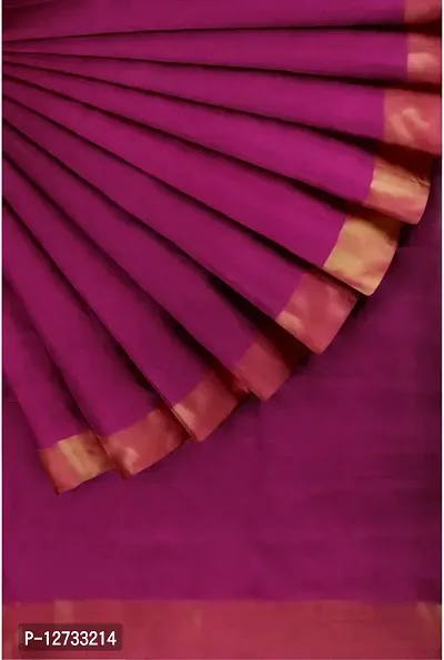 Stylish Fancy Cotton Silk Saree With Blouse Piece For Women Pack Of 1-thumb0